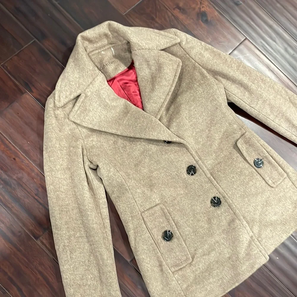 Calvin Klein Beige Wool Peacoat - Picture 5 of 13